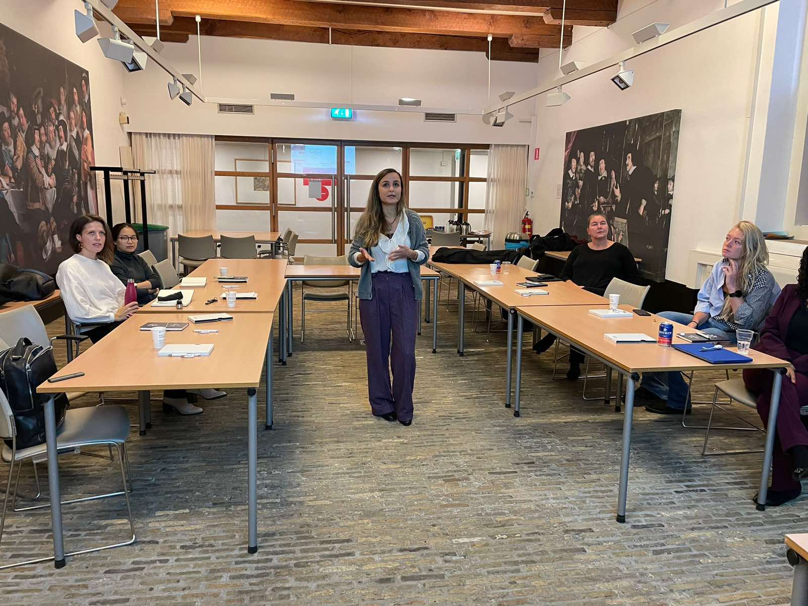 Lecturer speaking in the workshop.